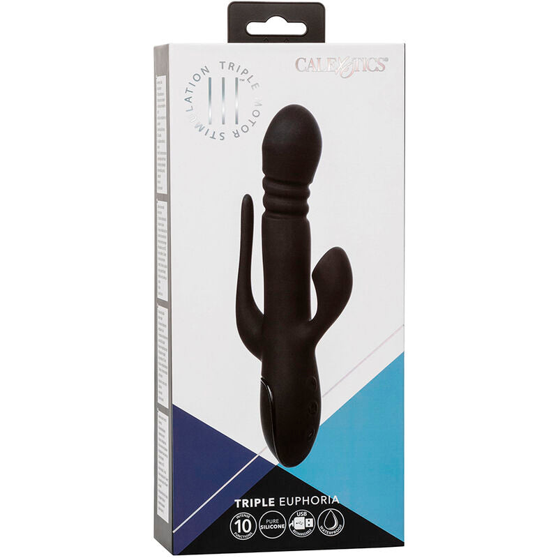 CALEXOTICS - VIBRÁTOR TROJITÝ EUPHORIA ČERNÁ