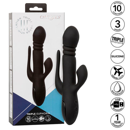CALEXOTICS - VIBRÁTOR TROJITÝ EUPHORIA ČERNÁ