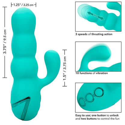 CALEXOTICS - DEL MAR DIVA VIBRATOR RABBIR AQUA GREEN OD CALIFORNIA DREAMING