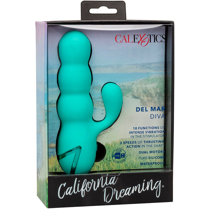CALEXOTICS - DEL MAR DIVA VIBRATOR RABBIR AQUA GREEN OD CALIFORNIA DREAMING