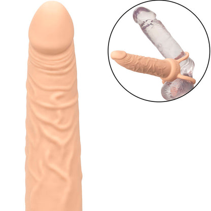 CALEXOTICS - PERFORMANCE MAXX DOBÍJECÍ DVOJITÝ PENETRATOR SVĚTLÁ POKOŽKA