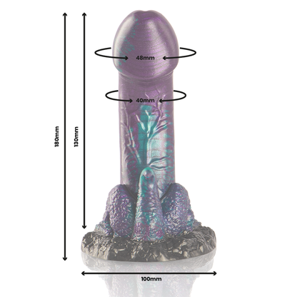 EPICKÉ - DVOJITÉ ŠUPINITÉ DILDO BASILISK, MALÁ VELIKOST