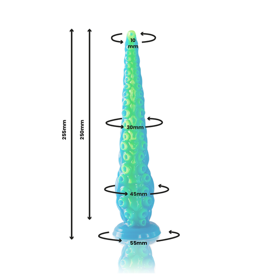 EPIC - SCYLLA FLUORESCENTNÍ TENKÉ CHAPADLOVÉ DILDO MALÉ VELIKOSTI