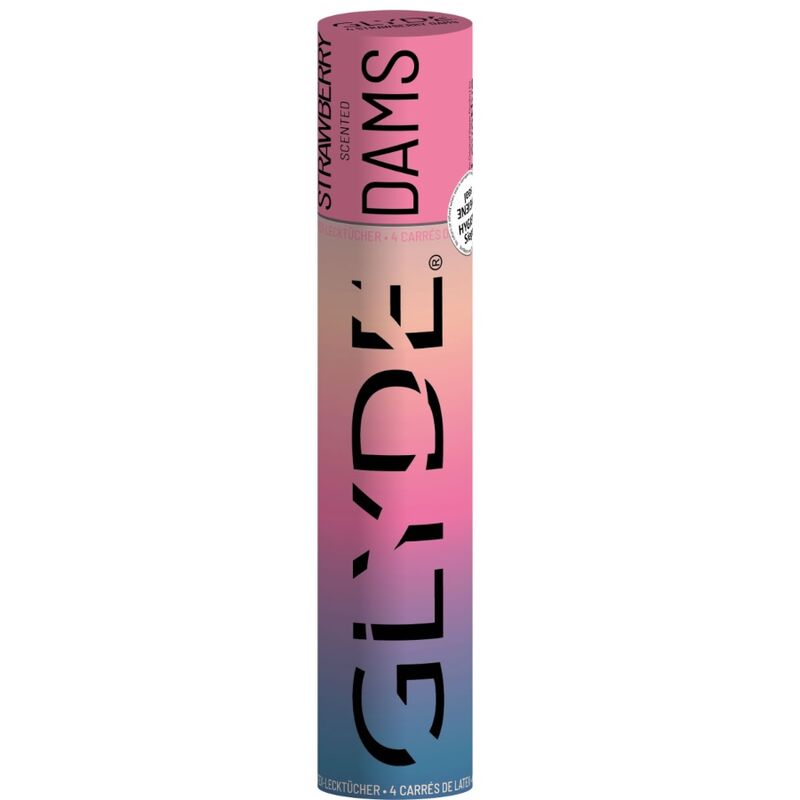 SHEER GLYDE - DAMS LAMINAS LATEXOVÉ ORÁLNÍ SEX JAHODA