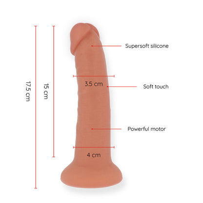 ONINDER - MALÝ VIBRAČNÍ DILDO BOGOTA 9 RYCHLOSTÍ PŘÍRODNÍ 17,5 CM -O- 4 CM - APLIKACE ZDARMA