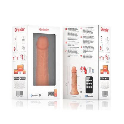 ONINDER - MALÝ VIBRAČNÍ DILDO BOGOTA 9 RYCHLOSTÍ PŘÍRODNÍ 17,5 CM -O- 4 CM - APLIKACE ZDARMA
