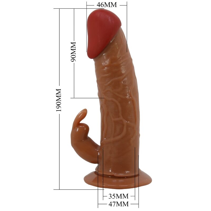 PRETTY LOVE - UNIVERZÁLNÍ SALOPKY MARION HARNESS S VIBRACÍM DILDEM 19 CM HNĚDÉ