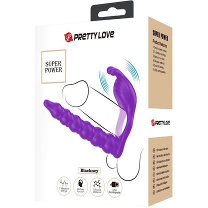 PRETTY LOVE - PENISOVÝ KROUŽEK BLACKNEY S VIBRAČNÍM ZÁPOČKEM LILA