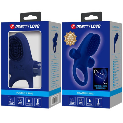 PRETTY LOVE - BALÍČKOVÝ PRSTEN S VIBRACEMI, MODRÁ
