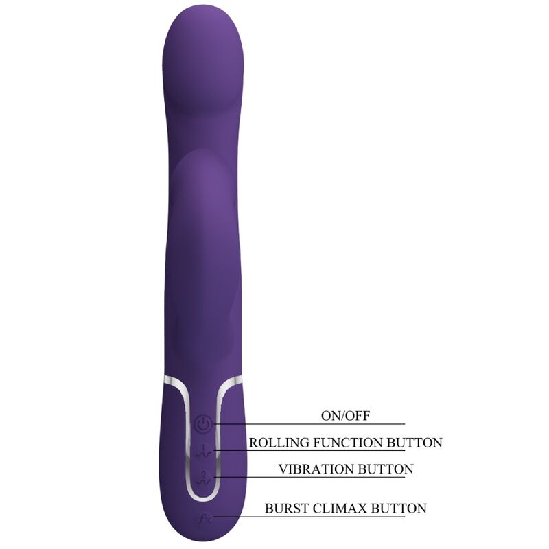 PRETTY LOVE - ZALIN RABBIT VIBRATOR PEARLS 4 V 1 FIALOVÉ