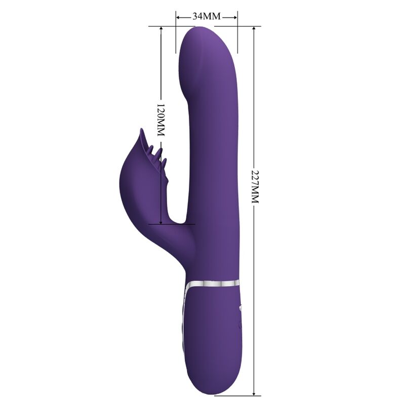 PRETTY LOVE - ZALIN RABBIT VIBRATOR PEARLS 4 V 1 FIALOVÉ