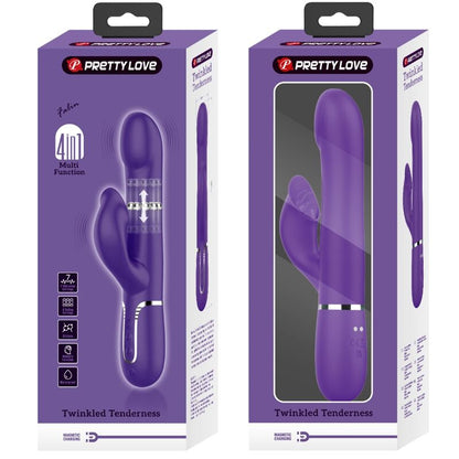 PRETTY LOVE - ZALIN RABBIT VIBRATOR PEARLS 4 V 1 FIALOVÉ