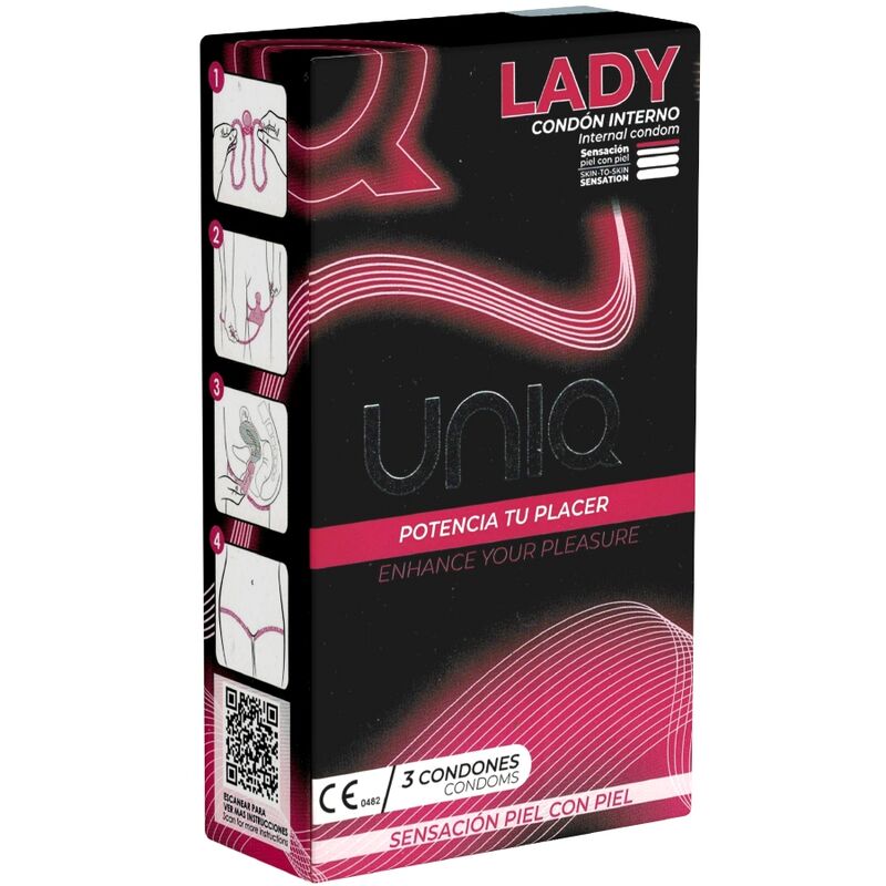 UNIQ - DÁMSKÉ KONDOMY BEZ LATEXU S PODVAZKEM, 3 KS