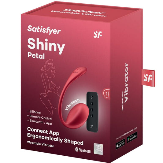 SATISFYER - STIMULÁTOR G-BODU S LESKÝM OKVĚTEM S DÁLKOVÝM OVLÁDÁNÍM, ČERVENÁ APLIKACE ZDARMA