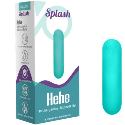 ARMONY - SPLASH HEHE VIBRATOR BULLET SILIKONOVÝ 10 VIBRACÍ 65 X 15 CM ZELENÝ