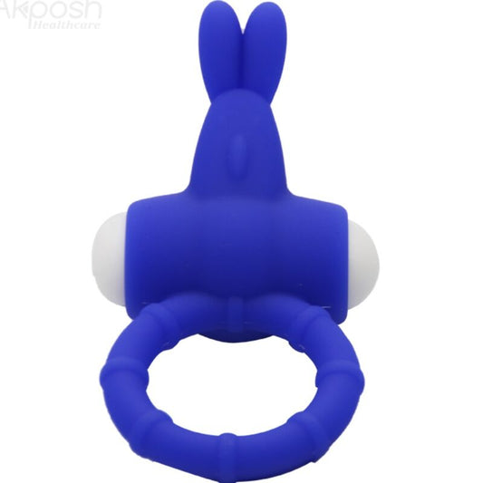 ARMONY - SILIKONOVÝ VIBRAČNÍ KROUŽEK MS BUNNY, MODRÝ