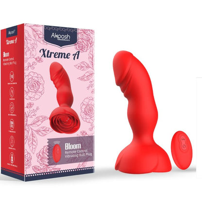 ARMONY - EXTREME A BLOOM ROSE VIBRÁTOR A ANÁLNÍ KOLEČKA S DÁLKOVÝM OVLÁDÁNÍM ČERVENÁ
