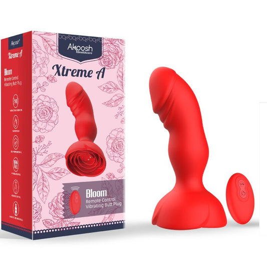 ARMONY - EXTREME A BLOOM ROSE VIBRÁTOR A ANÁLNÍ KOLEČKA S DÁLKOVÝM OVLÁDÁNÍM ČERVENÁ