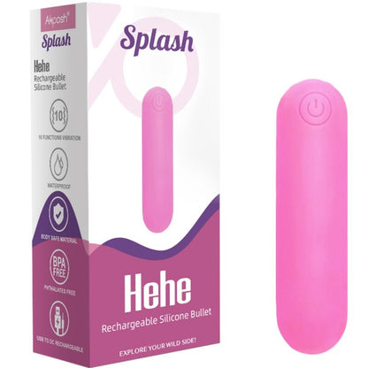 ARMONY - SPLASH HEHE VIBRATOR BULLET SILIKONOVÝ 10 VIBRACÍ 65 X 15 CM RŮŽOVÝ
