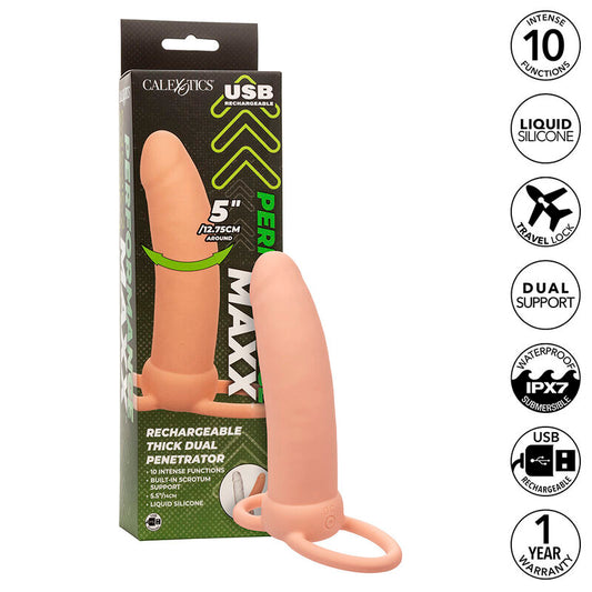 CALEXOTICS - MAXX THICK DUAL PENETRATOR 10 VIBRACÍ FLESH