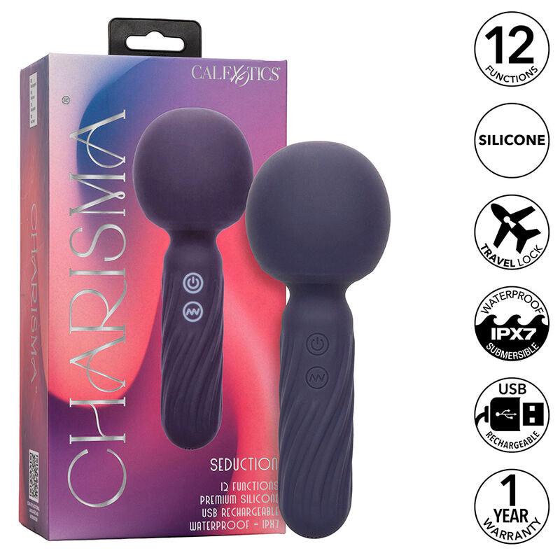 CALEXOTICS - MASÁŽNÍ PŘÍSTROJ CHARISMA SEDUCTION 12 FUNKCÍ 17,75 CM X 6,25 CM FIALOVÝ