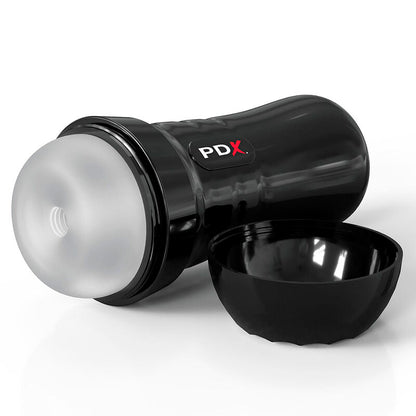 PDX EXTREME - SAMOLAZNÝ MASTURBÁTOR S POSUVNÝM A KLOUZNÝM VZDUCHEM, ČIŘÝ