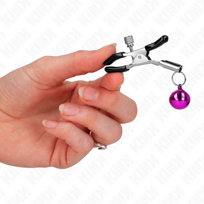 KINK - FIALOVÁ SVORKA NA BRADAVKY S JEDNODUCHÝM ZVONEM 6 CM
