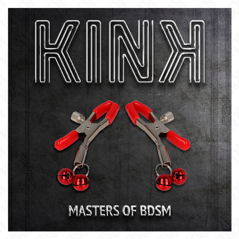KINK - ČERVENÁ DVOJITÁ ZVONECOVÁ SVORKA NA BRADAVKY ČERVENÁ 6 CM