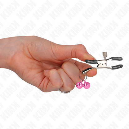 KINK - DVOJITÁ SVORKA NA BRADAVKY RŮŽOVÁ 6 CM