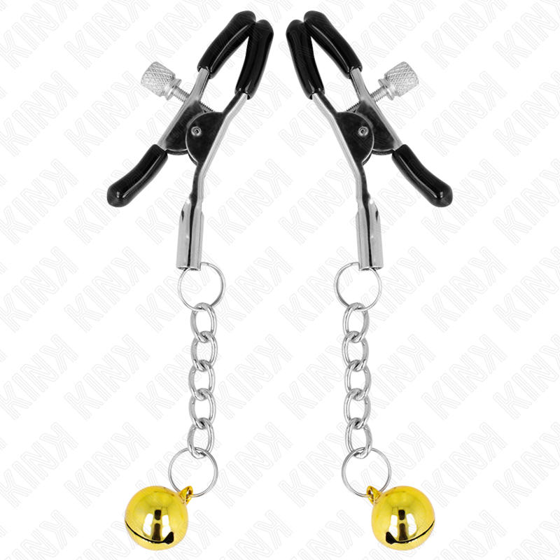 KINK - ZLATÉ PŘÍVĚSKOVÉ SVORKY NA BRADAVKY S ROLNIČKOU 6 CM
