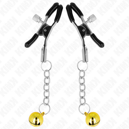 KINK - ZLATÉ PŘÍVĚSKOVÉ SVORKY NA BRADAVKY S ROLNIČKOU 6 CM