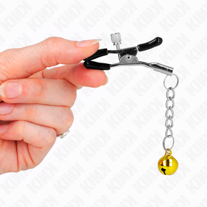 KINK - ZLATÉ PŘÍVĚSKOVÉ SVORKY NA BRADAVKY S ROLNIČKOU 6 CM
