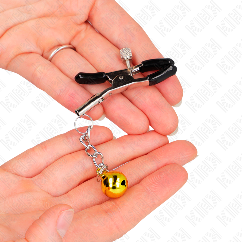 KINK - ZLATÉ PŘÍVĚSKOVÉ SVORKY NA BRADAVKY S ROLNIČKOU 6 CM