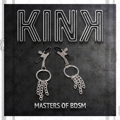 KINK - O-kroužek na bradavky a malý řetízek, stříbrný 6 cm