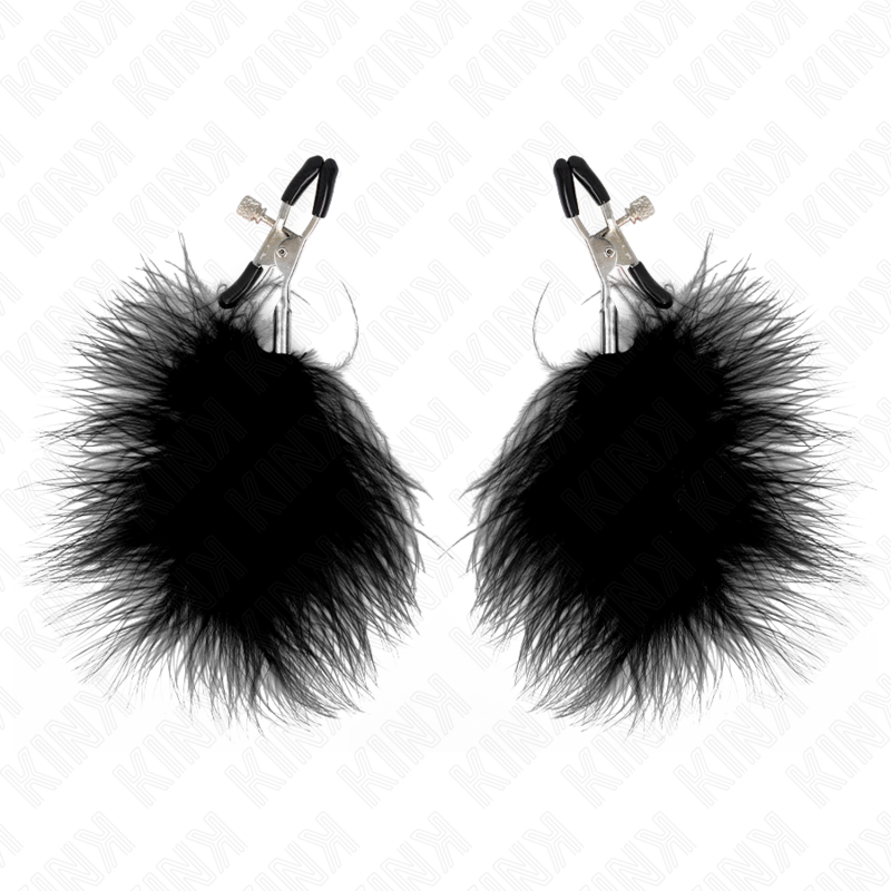 KINK - PÉŘOVÁ SVORKA NA BRADAVKY ČERNÁ 7 CM