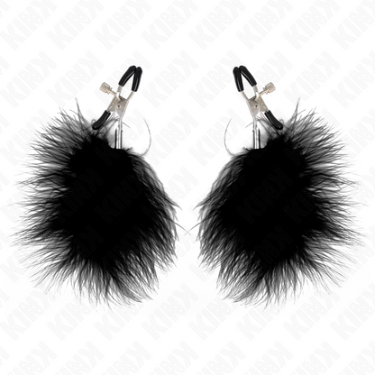 KINK - PÉŘOVÁ SVORKA NA BRADAVKY ČERNÁ 7 CM