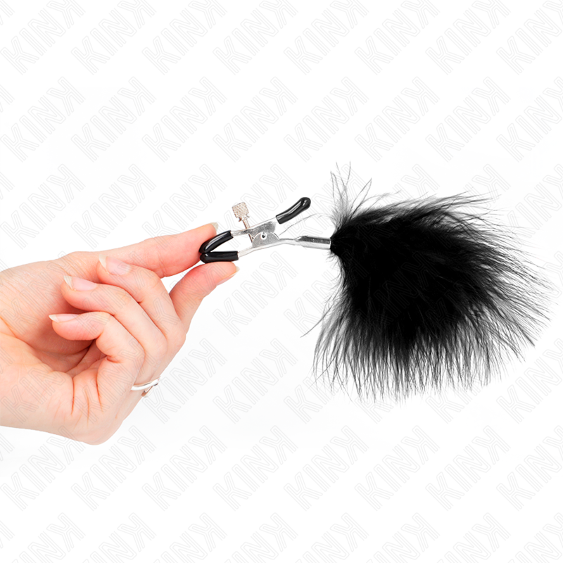 KINK - PÉŘOVÁ SVORKA NA BRADAVKY ČERNÁ 7 CM