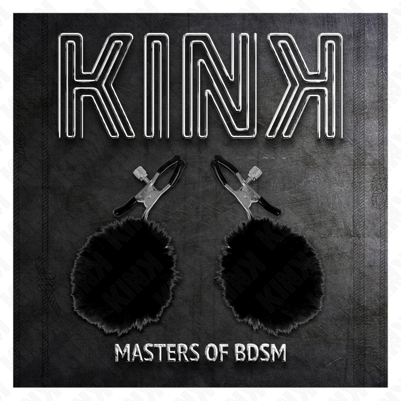 KINK - Svorka na bradavky z umělé kožešiny, černá 6 cm