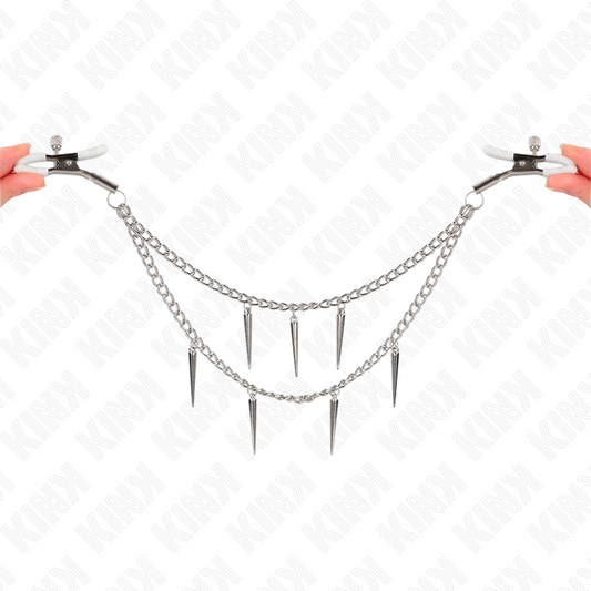 KINK - NIPPLE CLAMPS WITH SPIKES CHAINS 30 CM