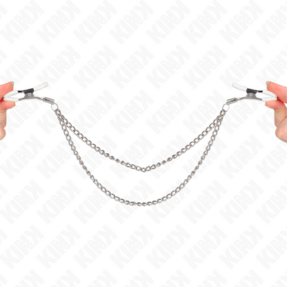 KINK - SVĚRKY NA BRADAVKY S 2 TENKÝMI ŘETÍZKY STŘÍBRNÉ 20/23 CM