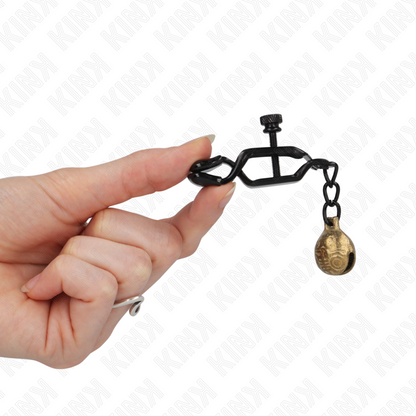 KINK - Svorky na bradavky s čelisti, černé, 7 cm