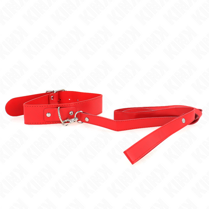 KINK - NÁHRDELNÍK S PÁSKEM 116 CM ČERVENÁ NASTAVITELNÝ ŘEMÍNEK 32-50 CM X 8 CM