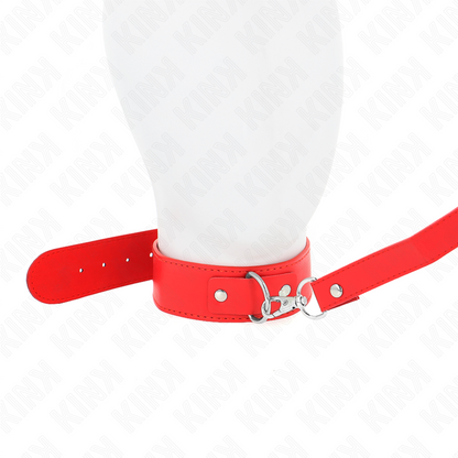KINK - NÁHRDELNÍK S PÁSKEM 116 CM ČERVENÁ NASTAVITELNÝ ŘEMÍNEK 32-50 CM X 8 CM