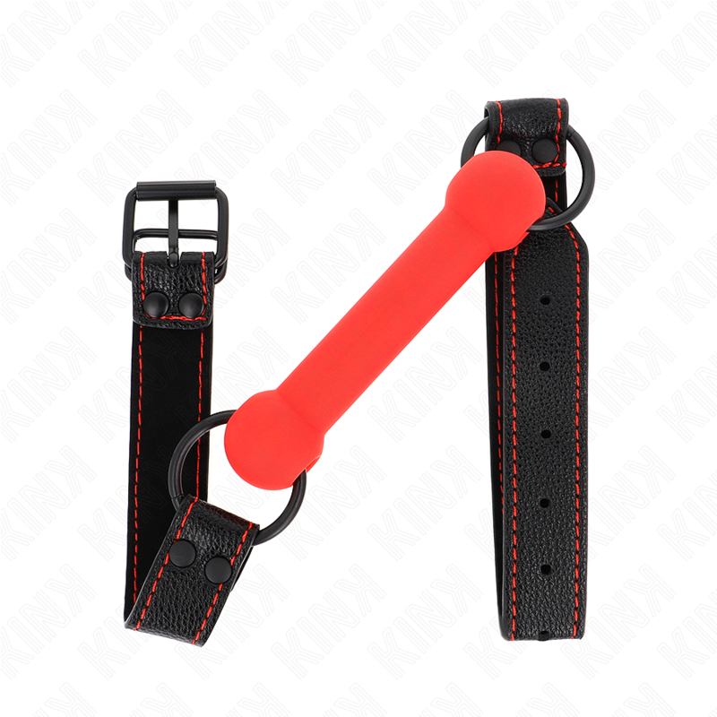 KINK - RUBÍK S KOSTÍ S KOŽENKOVÝM ŘEMÍNKEM ČERVENÝ, NASTAVITELNÝ 41-57 CM