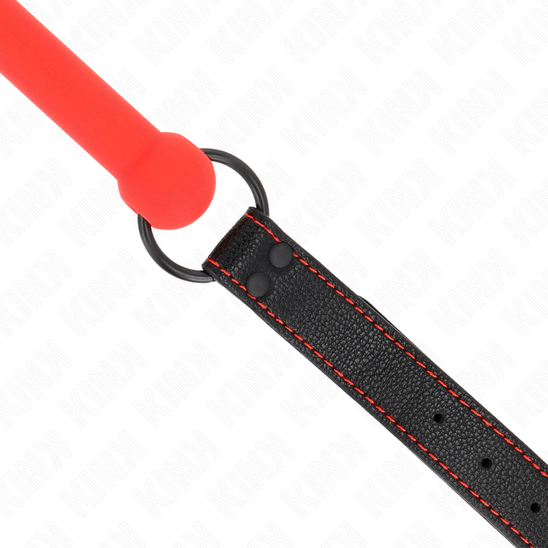 KINK - RUBÍK S KOSTÍ S KOŽENKOVÝM ŘEMÍNKEM ČERVENÝ, NASTAVITELNÝ 41-57 CM