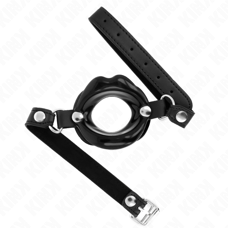 KINK - ROUBÍK NA RTY 8 CM S ČERNÝM KOŽENKOVÝM PÁSKEM 63 x 2 CM NASTAVITELNÝ 39-58 CM