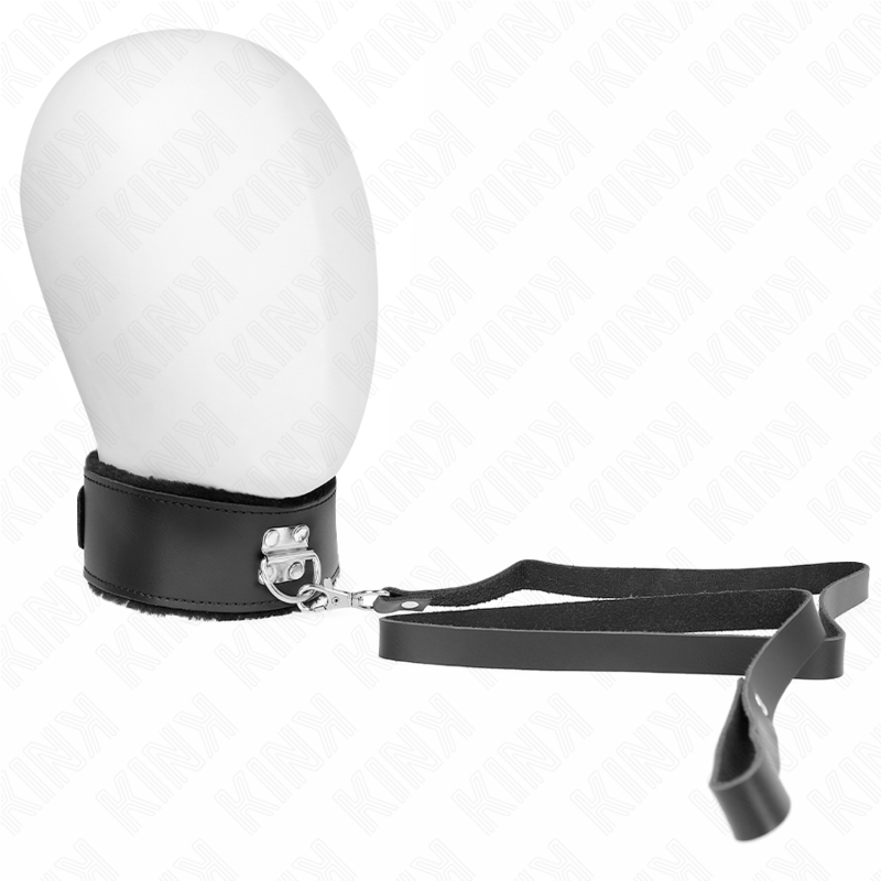 KINK - NÁHRDELNÍK S PÁSKEM 116 CM S ČERNÝM KOŽENÝM ŘEMÍNKEM, NASTAVITELNÝ 40-48 CM X 6 CM