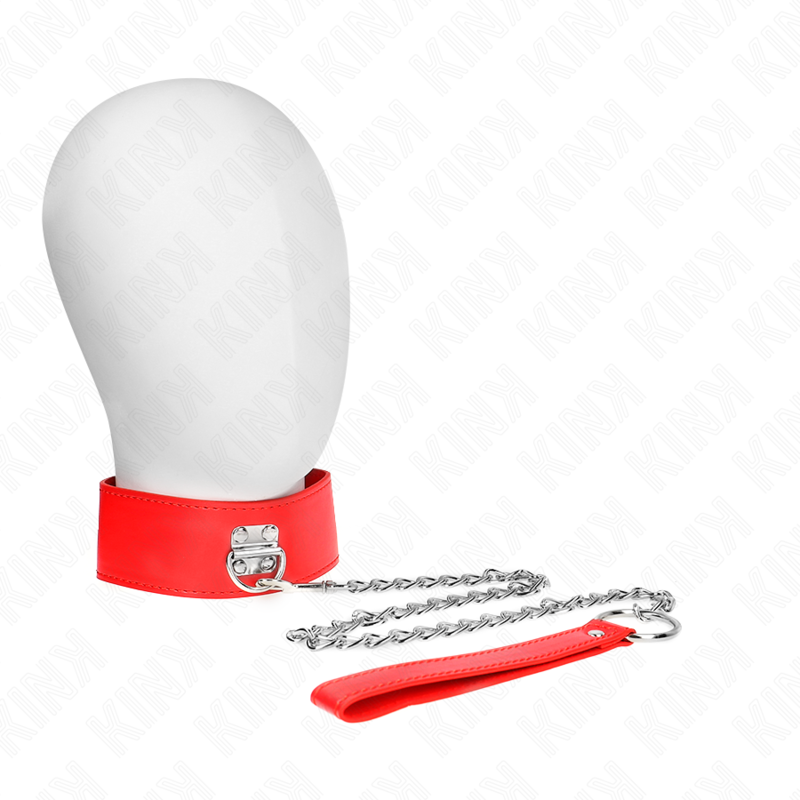 KINK - NÁHRDELNÍK S PÁSKEM 65 CM S ŠIROKÝM ČERVENÝM NASTAVITELNÝM ŘEMÍNKEM 33,5-41 CM X 5 CM