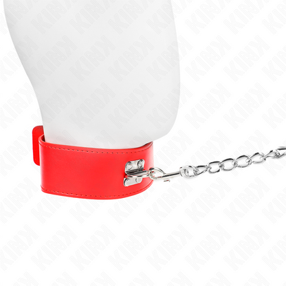 KINK - NÁHRDELNÍK S PÁSKEM 65 CM S ŠIROKÝM ČERVENÝM NASTAVITELNÝM ŘEMÍNKEM 33,5-41 CM X 5 CM
