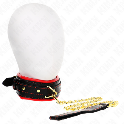 KINK - NÁHRDELNÍK S ŘEMÍNKEM Z IMITACE KŮŽE, MODEL 2, NASTAVITELNÝ 37-54 CM X 3 CM